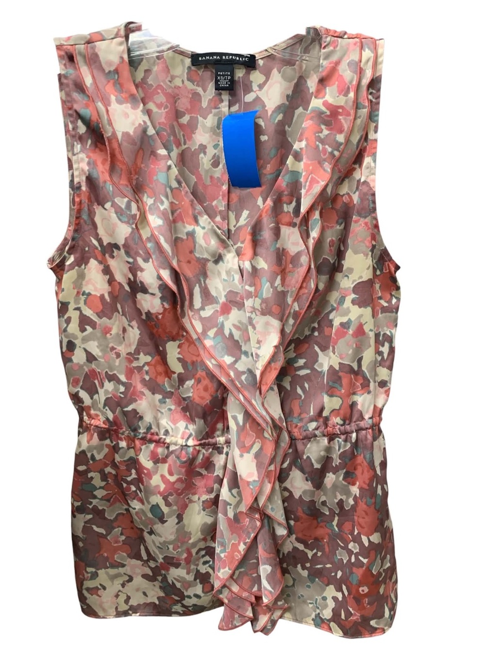 Banana Republic Coral Multi-Color Ruffle Sleeveless Camisole Size XS